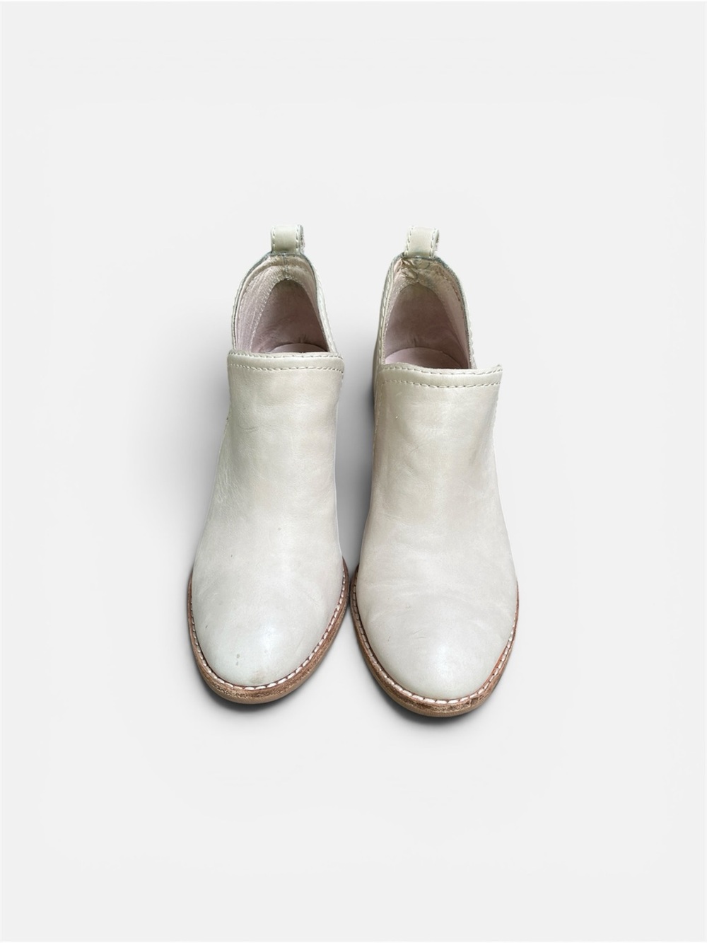 Jeffrey Campbell Rosalee Leather Split Shaft Western Cowboy Boot in Ivory Sz 6 - Picture 4 of 12